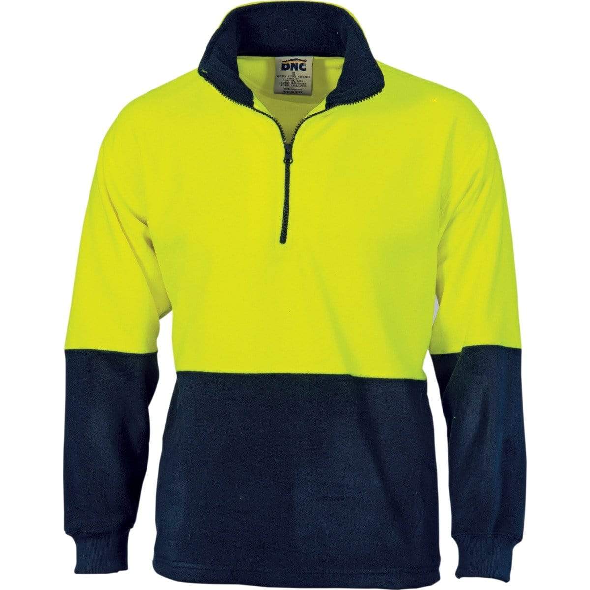 DNC Workwear Work Wear Yellow/Navy / 7XL DNC WORKWEAR Hi-Vis Two-Tone 1/2 Zip Polar Fleece 3825